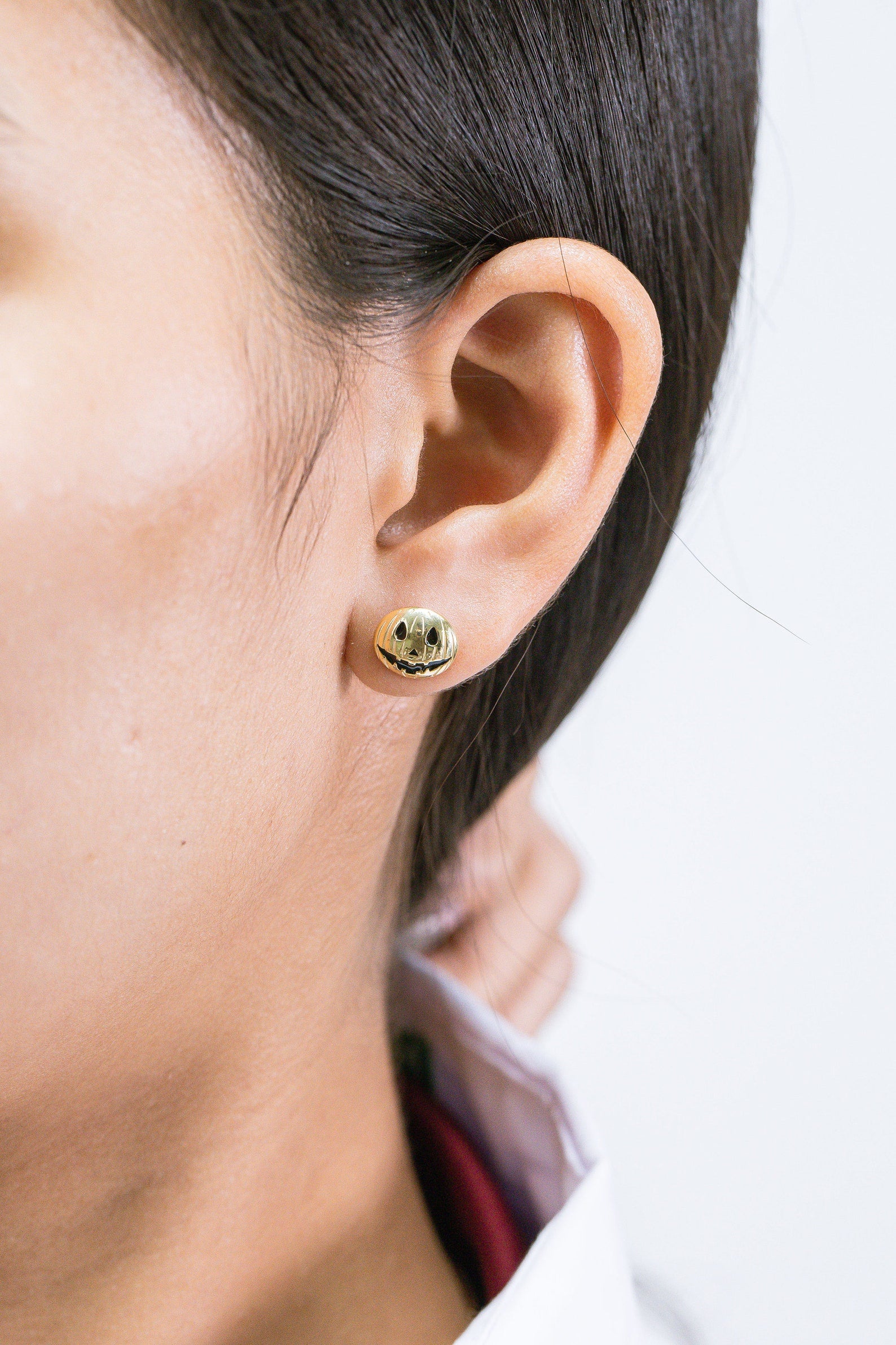 Grinning Face Halloween Stud Earrings, Cute Emoji Halloween Stud Earrings, Ghost Earrings, Pumpkin Studs Earring